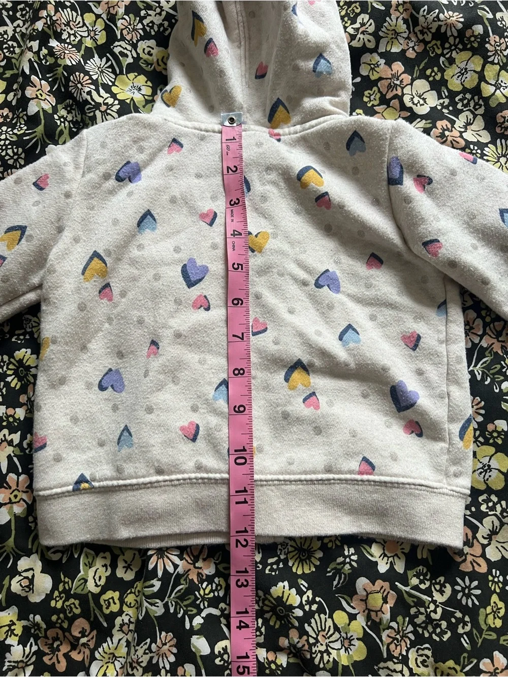 Gap Zip Up Sweatshirt with Hearts